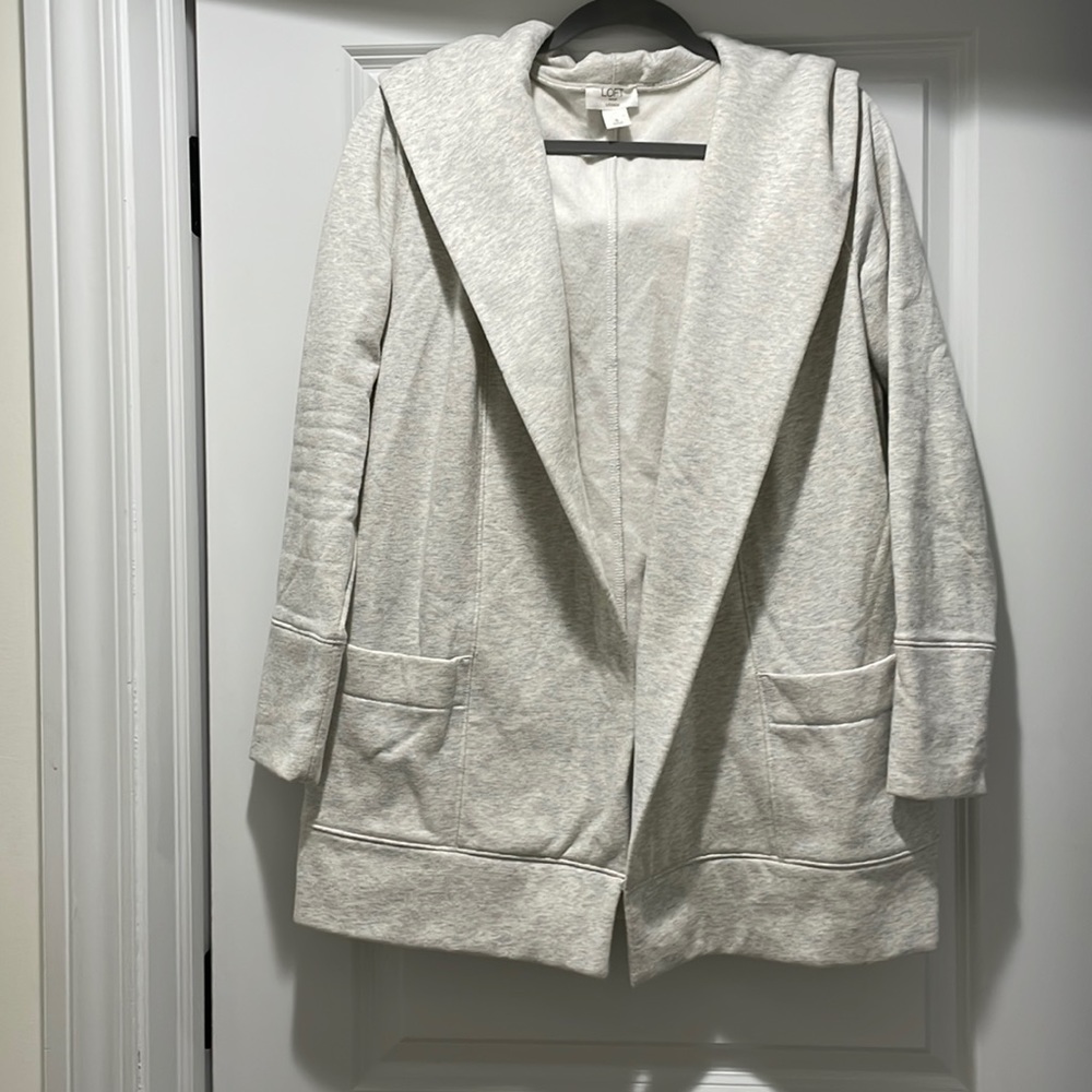 Sweatshirt material cardigan color gray